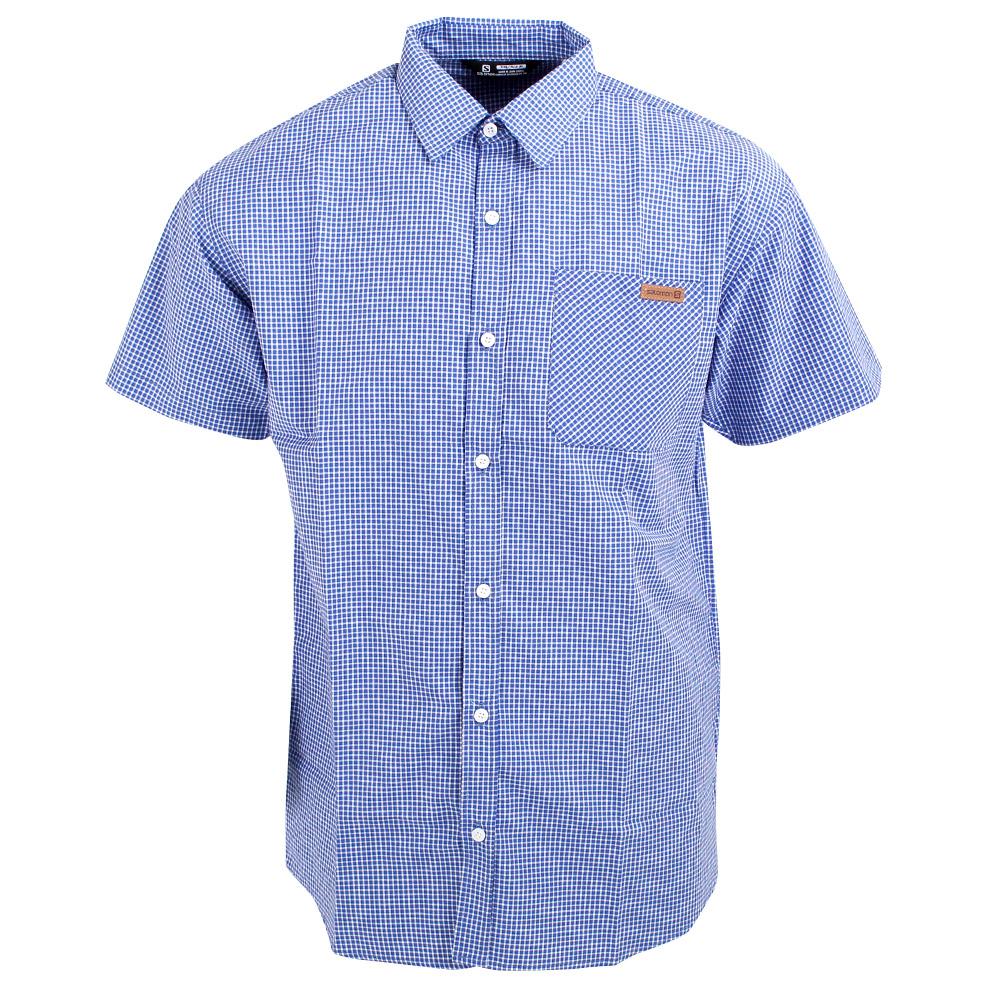 SALOMON OXFORD SS SHIRT M Philippines - Men's Shirts - Navy | 892754-AFV